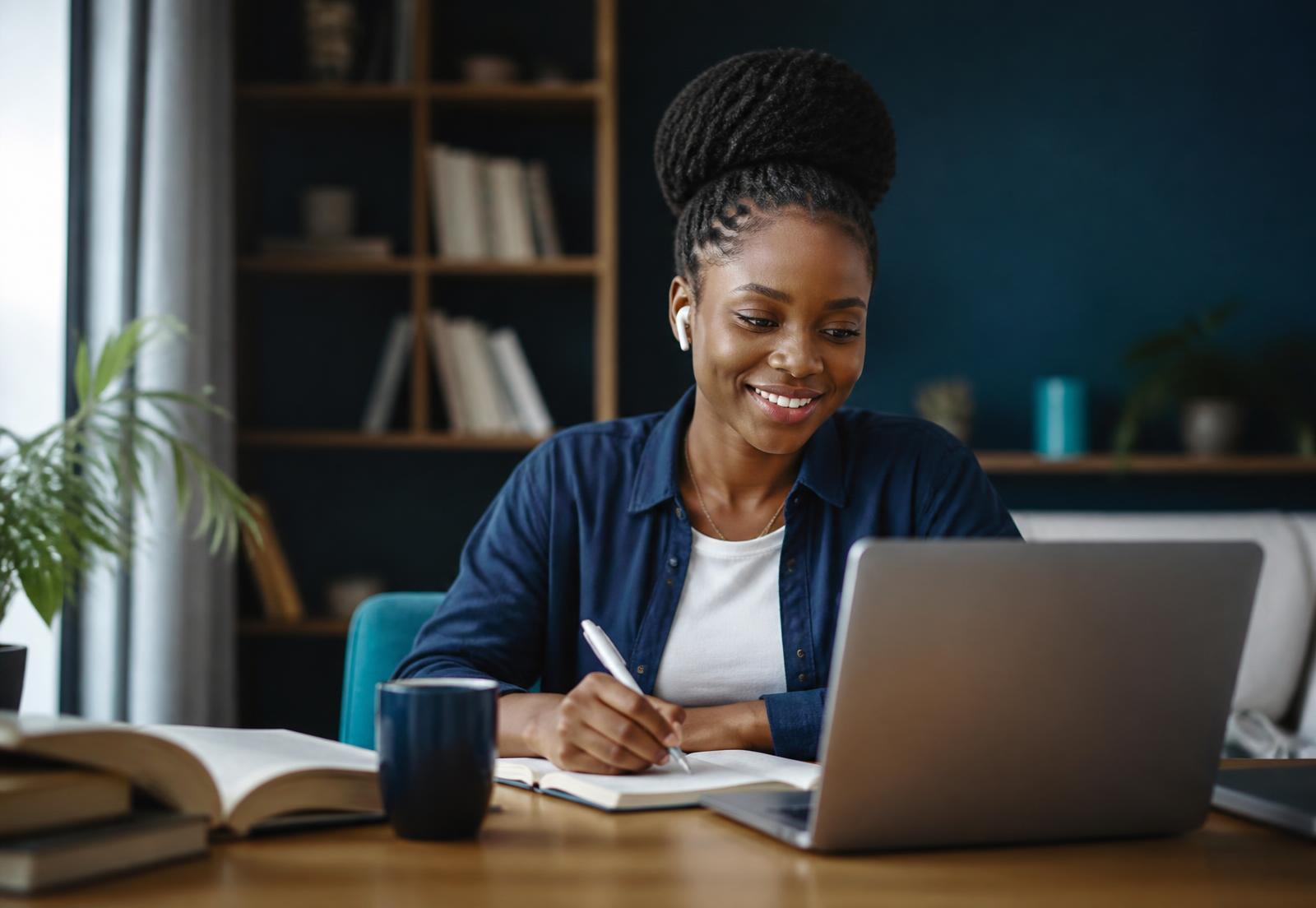 A student attending a live TT Education class from home
